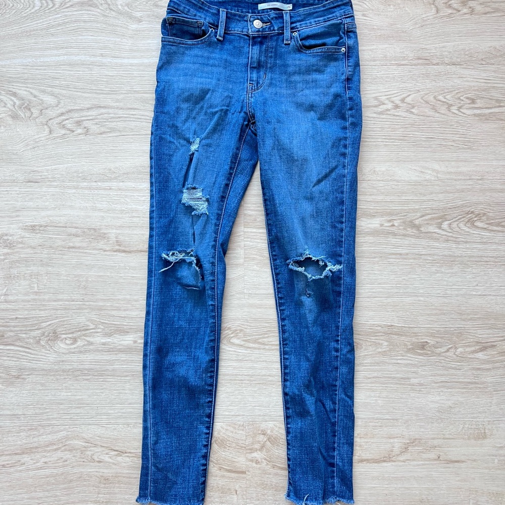 Levi’s 711 Skinny Distressed Jeans